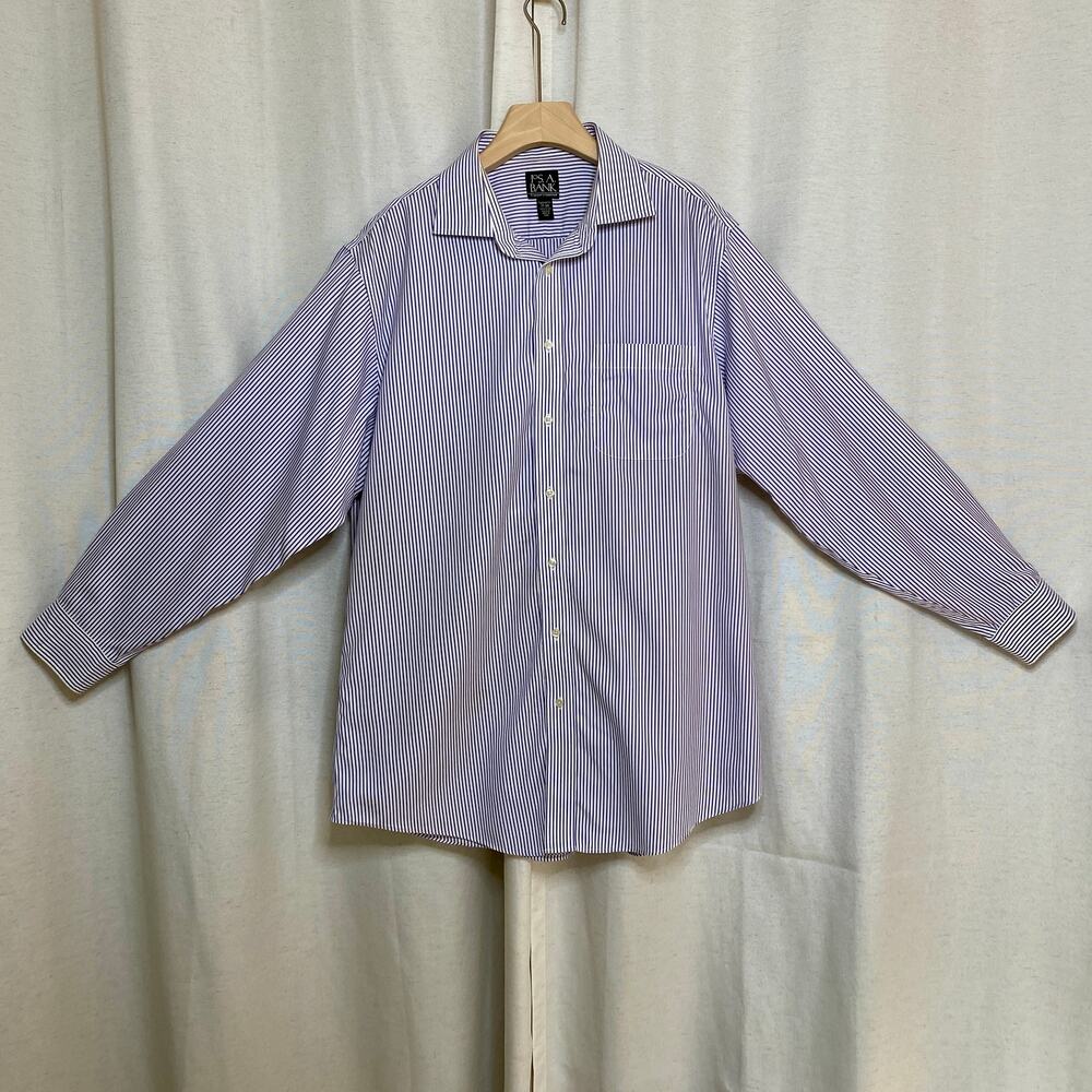 Jos A Bank Stripped Button Up Shirt Mens XL Academia Casual Geek Normcore Preppy
